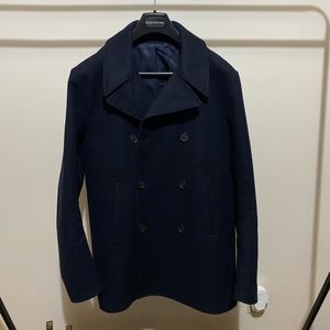 NWOT, Abercrombie & Fitch Mens Large Navy Peacoat